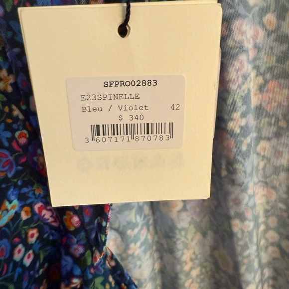 Sandro Spinelle Floral Print Cutout Back Dress Women’s size 40 NWT - Picture 5 of 5